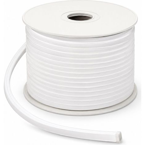 24V Bobina Striscia Led Neon Flex Da Incasso 10X10mm, 100 Metri, IP65 11W/M 660lm/M, Tagliabile Dove Vuole (Bianco Neutro 4000K)