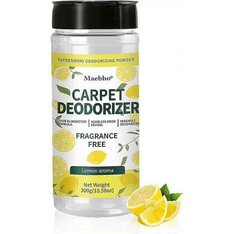 Poudre nettoyante à l'acide citrique, neutralisateur d'odeurs, élimine les odeurs animales, pour tapis, tissus d'ameublement, poubelle de voiture, parfum citron, 300 g (1/5)
