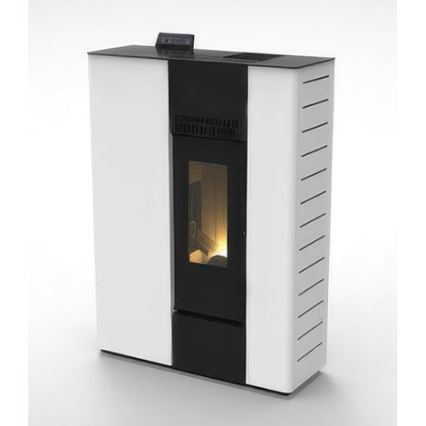 Stufa a Pellet Canalizzata Slim 10,30 kW Bianco per 294 m³, Modello Sterope