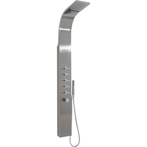 Milano Niagara Thermostatic Outdoor Shower Tower Panel with Rainfall Shower Head Body Jets Hand Shower Handset and Waterblade Function - Chrome (1/3)