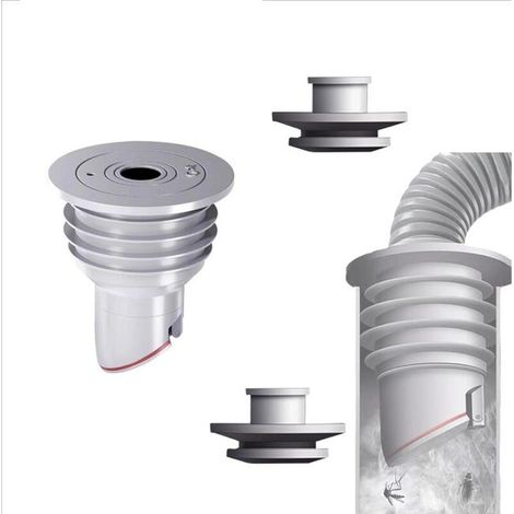 Lot de 2 bouchons déodorants gris pour tuyau de vidange de machine à laver, joints de tuyau de vidange de déodorant pour cuisine et maison (1/4)