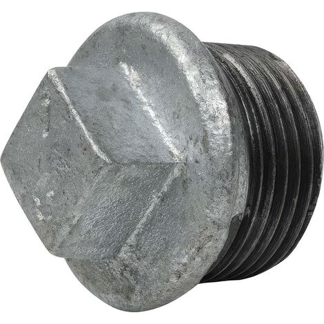 Bouchon Mâle avec Butée en Fonte Malléable Galvanisée 1/2'' (1/2)