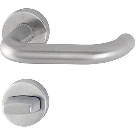 HOPPE Poignee de Paris avec rosace WC, Acier Inoxydable Mat, 3286403