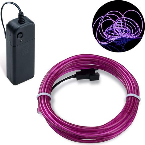 Guirlande Néon LED Flexible - 3M - Violet - 3 Modes Lumineux - Décoration Fête et Mariage - Intérieur et Extérieur