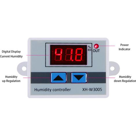 Humidistat numérique XH-W3005, régulateur d'humidité, hygromètre intérieur et extérieur, détecteur d'humidité, moniteur (1/5)