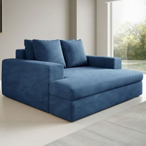 Sofá Fijo 2 Plazas Comazzo, Cojines Desenfundables, Brazos, Asientos 2, 162x167x86h cm azul (1/5)