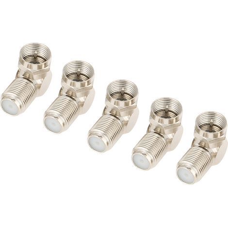 F-Stecker auf F-Buchse, rechtwinkliges Kabeladapterset, 5 Stück (1/5)