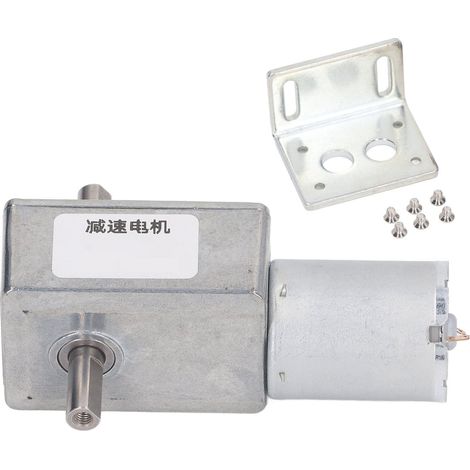 Moteur à engrenages à vis sans fin CC basse vitesse 25 kg.cm 12 mm à double arbre autobloquant et réversible, 12 V, 40 tr/min (1/5)