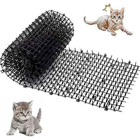 Grille Jardin Anti Chiens, Pointes Répulsif Dissuasif, Tapis Anti-Chat avec Pointes, Chat Jardin, pour Et Clôture Chats, Fait en Plastique, Protéger Plante Chat, 200 x 30 Cm -