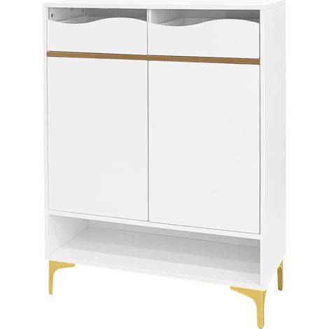 Scarpiera moderna bianca con LED 16 colori 80 x 35 x 105 cm HOMVRA (1/5)