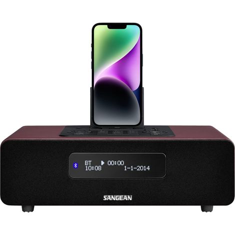 Sangean DDR-38 Tischradio DAB+, DAB, UKW Apple-Dock, AUX, Bluetooth® Akku-Ladefunktion, Inkl. Fernb