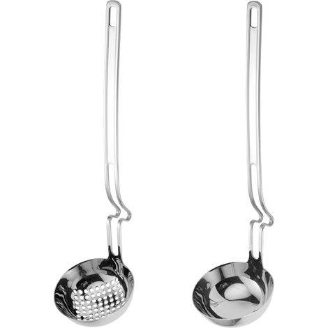Écumoire - Louche À Soupe En Acier Inoxydable 304 - Pour Fondue Chinoise Et Cuisson - Lot De 2 Pièces