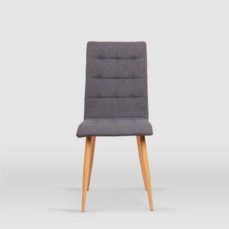 Pack de 4 sillas modelo Nadia tapizadas en textil gris piedra, 43cm(ancho ) 94cm(altura) 59cm(fondo) (1/4)