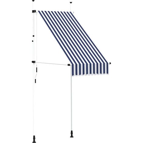 Maison Exclusive - Auvent rétractable manuel 100 cm Rayures bleues et blanches (1/5)