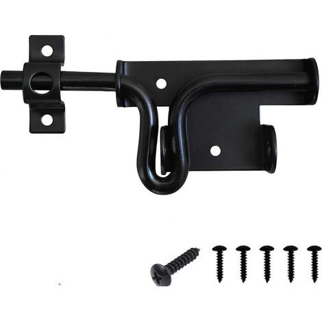 Loquet de portail robuste avec poignée – Verrou coulissant pour portails en bois, interrupteur double face avec cadenas – 15,2 cm, loquet de porte d'extérieur pour abri de jardin, grange, cour (1/5)