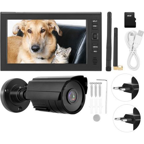 7-Zoll-LCD-Funküberwachungssystem – 800.000-Pixel-Infrarotkamera – Nachtsicht 2–4 m – Einfache Installation, Wi-Fi 2,4 GHz - WIFI 4-Kanal (1/5)