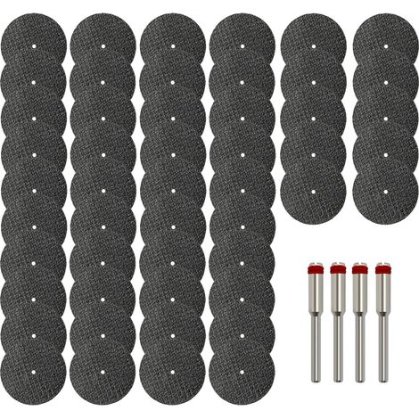 Confezione da 50 dischi da taglio per utensili rotanti rinforzati in fibra di vetro da 1-1/4'' con 4 mandrini, accessori per utensili rotanti per il taglio di metallo, legno e pietra.