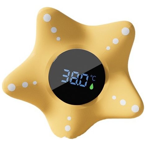 Termómetro de piscina, termómetro flotante, termómetro de estrella de mar, amarillo, para baño, piscina (1/5)