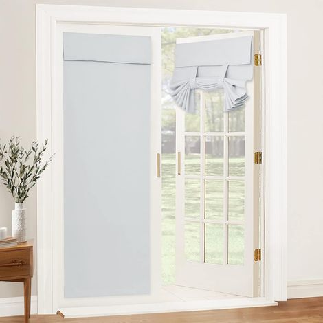 Blackout curtains for terraces, self-adhesive and thermal insulating, white, 86 x 102 cm, 1 piece. (1/5)