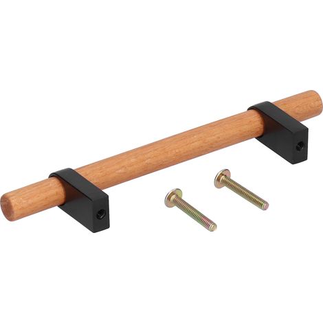 Poignée de tiroir/penderie moderne et simple en pin noir, 96 trous, pour la maison et le salon. (1/5)