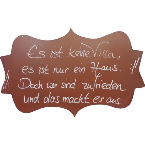 Plaque Décorative en Métal Aspect Rouille Message Maison à Suspendre Jardin et Intérieur 30x50 cm - PANGIVO (1/2)