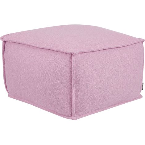 Pouf in cotone rosa imbottito con EPS di forma quadrata 50 x 50 cm Sherali (1/5)