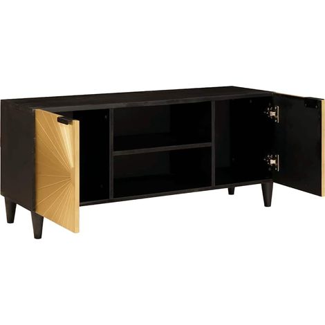 Maison Exclusive - Mobile TV Nero e Oro 105 x 33 x 46 cm Legno multistrato