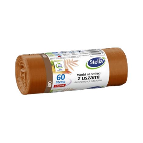 Sacchi per la raccolta differenziata organica con manici 60 l 14 pz. marrone STELLA
