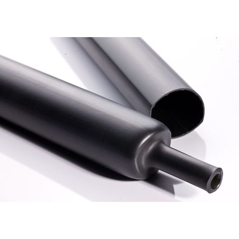 Rs Pro – Gaine thermorétractable 12mm noir – Rapport de rétreint 3:1 – Longueur 1.22m – Pièce adhésive pour applications techniques