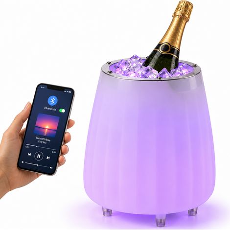 Glacette Secchiello Ghiaccio 3in1 Luci LED e Cassa Bluetooth Portaghiaccio 5L (1/5)