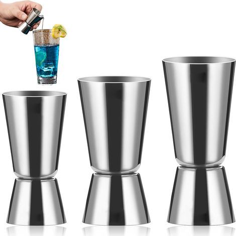 Lntyq 3 Pièces Doseur Cocktail,Doseur Alcool,Verre Doseur Cocktail,Cocktail Jigger,Doseur À Alcool Double,Cocktail Doseur,Mesure De Bar,Barman Professionnel,Pour Bar,Fête,Vin,Cocktail (1/5)