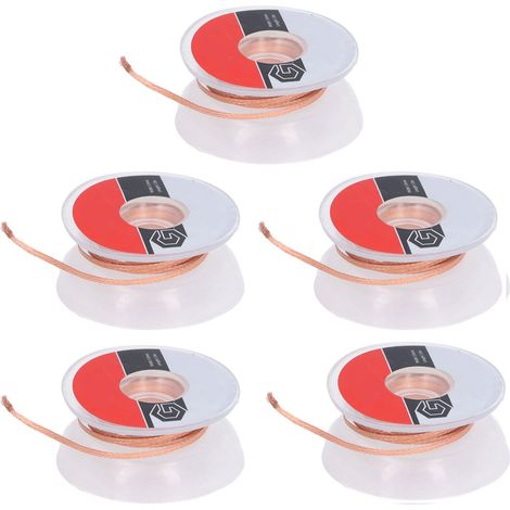 5-teiliges Entlötlitzen-Set aus Messing, 1,5 Meter, rückstandsfrei, Lötreparaturset, Entlötwerkzeug (1/5)