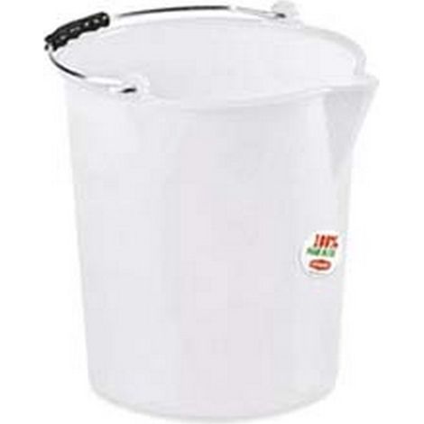 3PZ SECCHIO INDUSTRIALE GRADUATO IN POLIETILENE BIANCO -  cm.28x29 lt.12