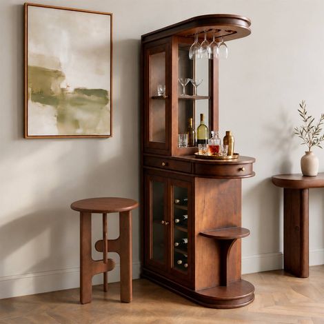 Meuble bar en bois de manguier Narek (1/5)