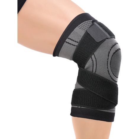 Protège-genoux de sport extérieur à sangle ajustable, genouillères pour vélo et basketball, taille unique, rembourrage renforcé (1/5)