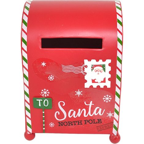 Cassetta postale Babbo Natale per lettere colore rosso decorazione natalizia