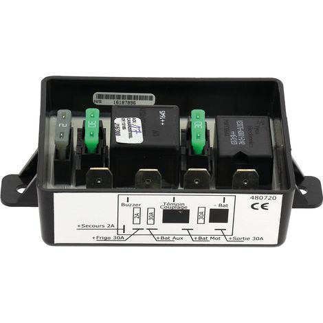 Coupleur séparateur de batterie camping-car – 2 batteries 3 sorties – Courant de charge max. 70A – Compatible AGM et GEL – Inovtech