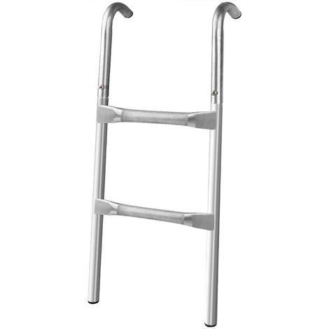 Escalera de trampolín de 76 cm, 2 peldaños de metal, ajuste universal (1/4)