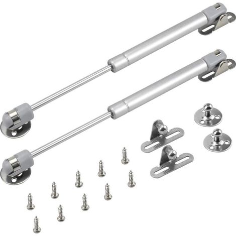 Lot de 2 vérins à gaz hydrauliques pour meubles, amortisseurs à gaz originaux, bras pneumatique pour porte d'armoire de cuisine pour soulever la porte de l'armoire (150 N) (1/5)