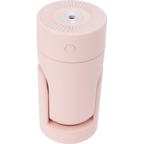 Mini humidificateur portable USB à rotation automatique, ultra silencieux, petit format, avec brume fraîche, idéal pour la chambre, le bureau, la voiture et les voyages. Couleur : rose. (1/5)