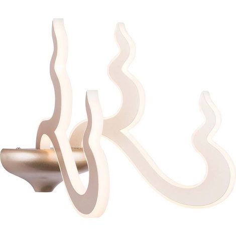 Applique design moderno lampada da parete design bianco da parete, design fiamma, 1x LED 20W 1370Lm bianco caldo, H 29 cm