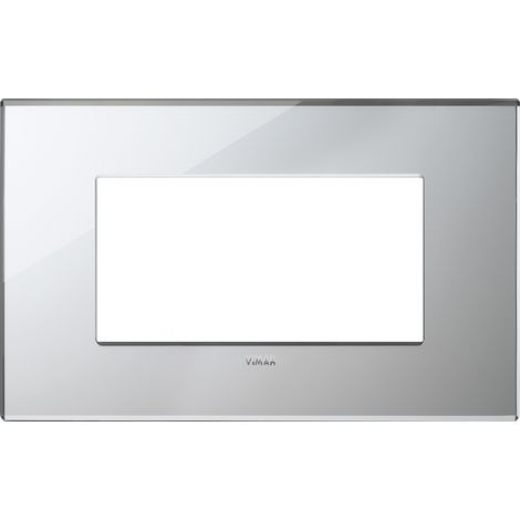 Placca 4 moduli, cristallo, argento ghiaccio vimar 22654.75