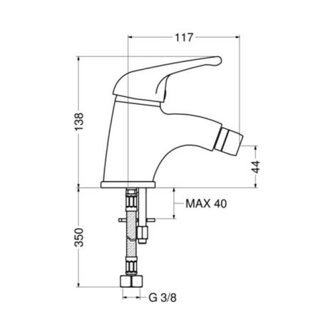Idral 02477 Einhebelmischer für Bidet  Verchromt - Messing