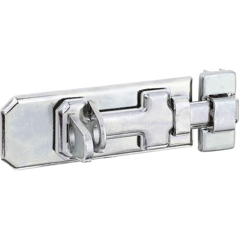 Verrou de sécurité porte-cadenas avec poignée plate et boucle serrée électro-galvanisé, passivé à couche épaisse platine 100 x 40 mm kit de 10 (1/2)