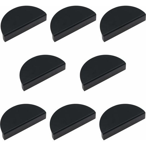 Set of 8 Aluminum Alloy Half Moon Shaped Drawer Pulls - Decorative Door Knobs (Matte Black) Matte Black (1/5)