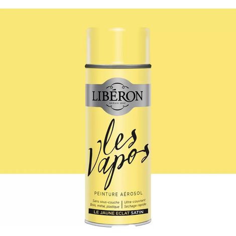 Peinture aérosol LIBÉRON Les Vapos Satin Le Jaune Éclat 0,4 L (1/4)