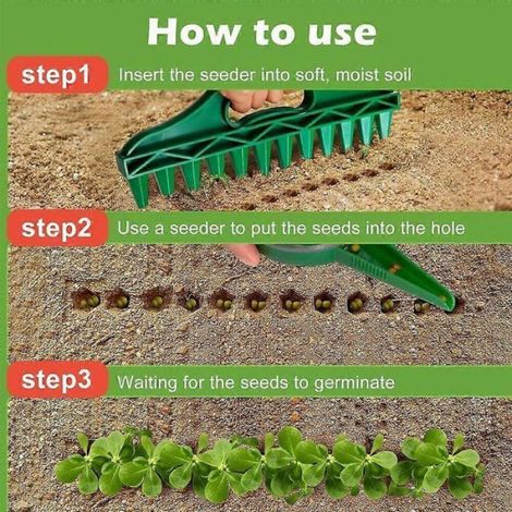 Répandeur De Semences - Mini Semoir Portatif En Plastique Vert - Pour Jardinage Intérieur Et Extérieur - Kit A B Ou C (1/4)