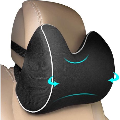 Car Neck Pillow Headrest Car Headrest Memory Foam Car Seat Cushion Headrest Neck Pillow Car Seat Cushion Headrest Cushion for Driving, Black (1/5)