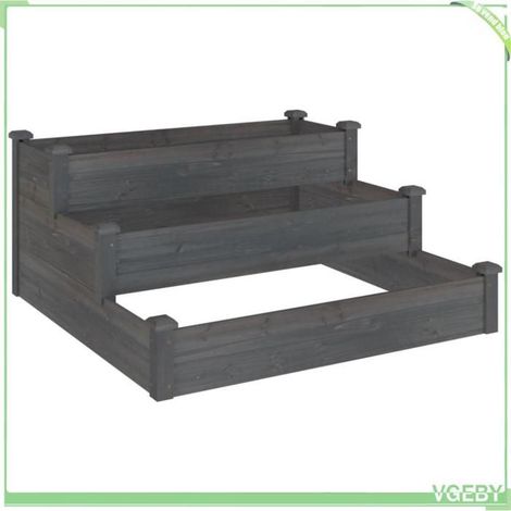 Lit surélevé de jardin - FAFEICY - 364306 - Bois massif sapin - 3 profondeurs - 120x120x56 cm (1/5)