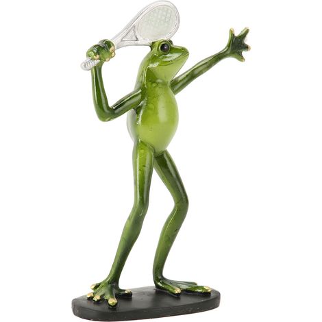 Statue de grenouille en résine, figurine de grenouille sportive, sculpture décorative pour jardin, terrasse, pelouse, bonsaï, porche, tennis